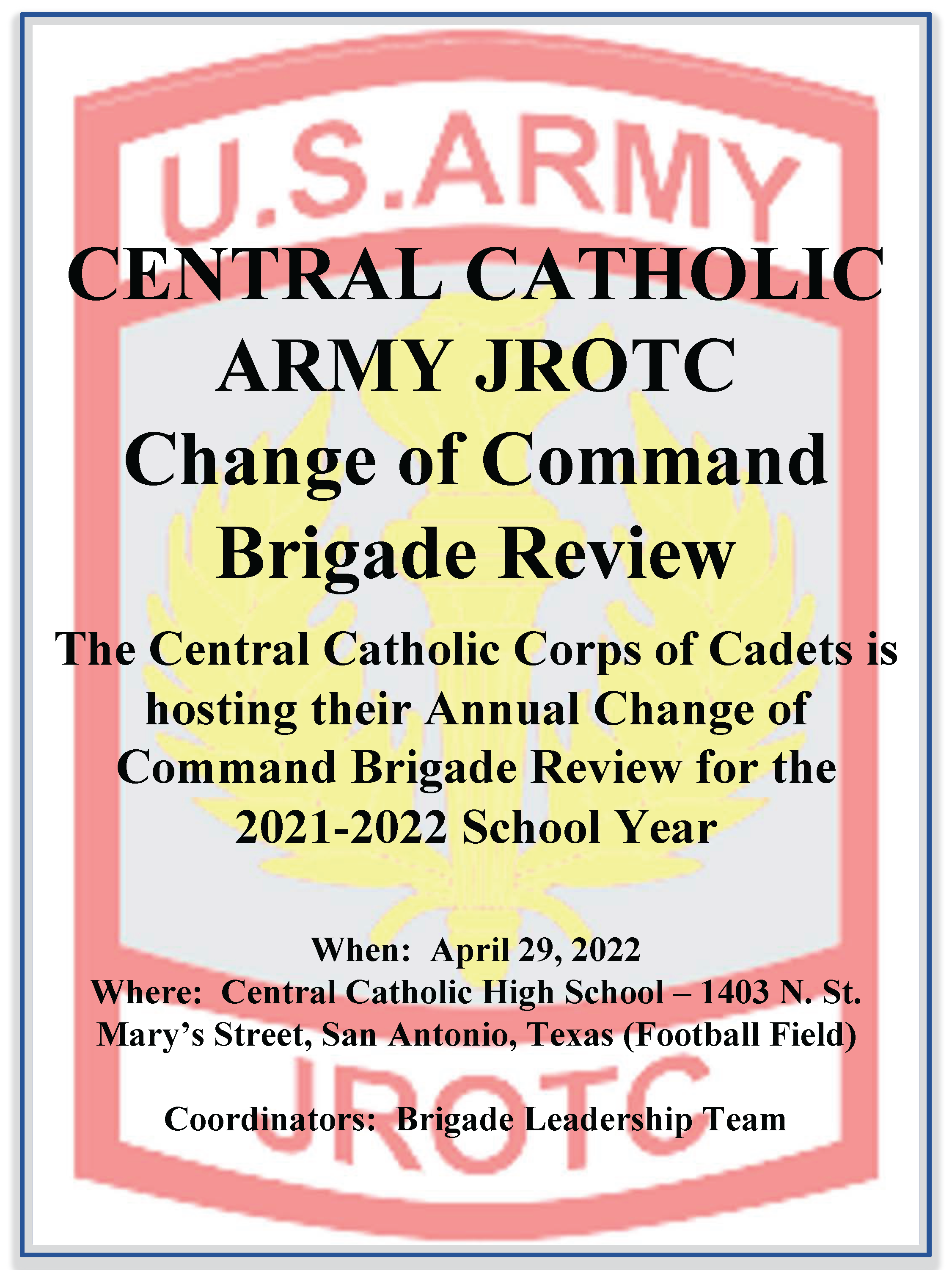 JROTC Chain of Command (Brigade Review)